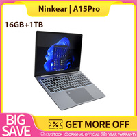 Ninkear A15 Pro Laptop, 16 inch 2560*1600 Screen, 120Hz Refresh Rate, 16GB RAM 1TB SSD, AMD Ryzen 5 7430U 6 Cores Max 4.3GHz, WiFi6 Bluetooth5.2, Fingerprint Unlock, Backlit Keyboard, 2 Full-featured Type-C, 3*USB3.0, 1*HDMI, 1*Micro SD Card, 1*Audio