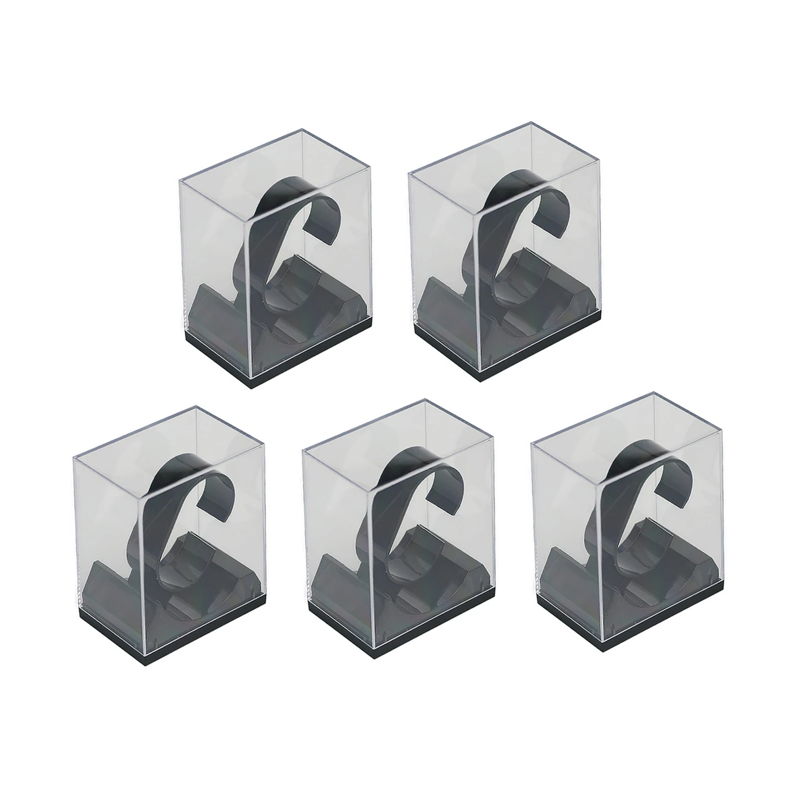 5x Transparent Kids Watch Display Boxes Multipurpose for Jewelry 7.4x5x8.8cm Transparent Watch Display Boxes for Kids