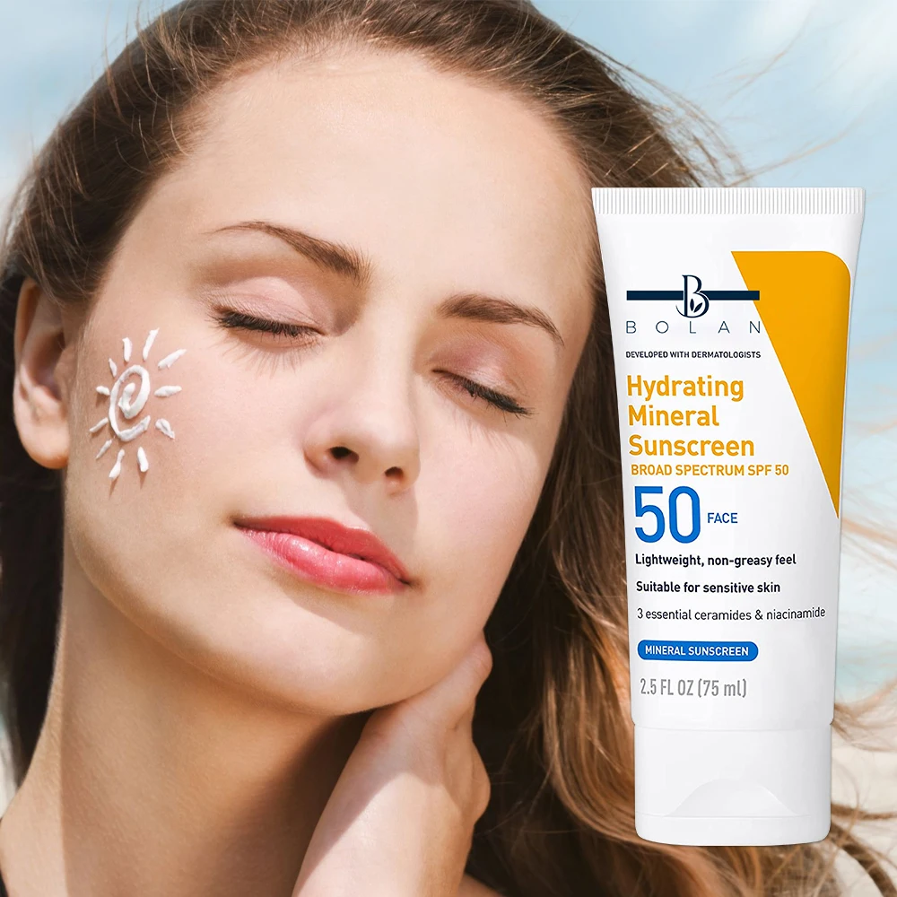 bolan Sunscreen SPF 50+ Body Protector Solar Lotion Long-Lasting Non-Greasy Prevent Sunburn UV Protection Sun Sunblock for bady