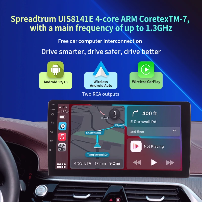 

Car Radio Android 12/13 FM Bluetooth Universal Navigation GPS Multimedia Video Player Portable Carplay Rearview Camera Autoradio