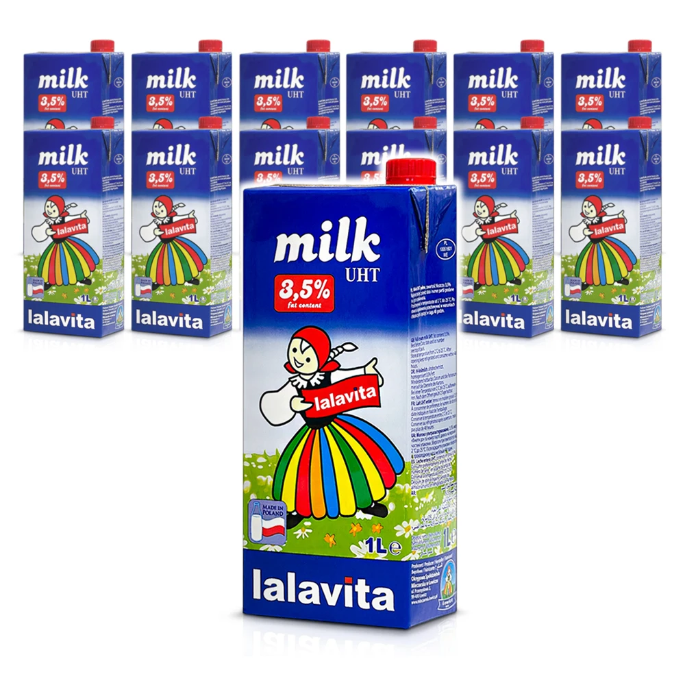 LaLaVita leche estéril importada de Polonia, 1L x 12 piezas