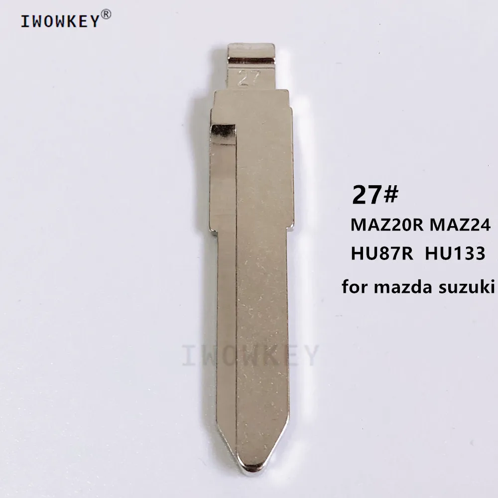 

10pcs 27# Uncut flip Metal key blade MAZ20R MAZ24 HU87R HU133 for mazda suzuki for KD keydiy xhorse VVDI remotes universal No.27