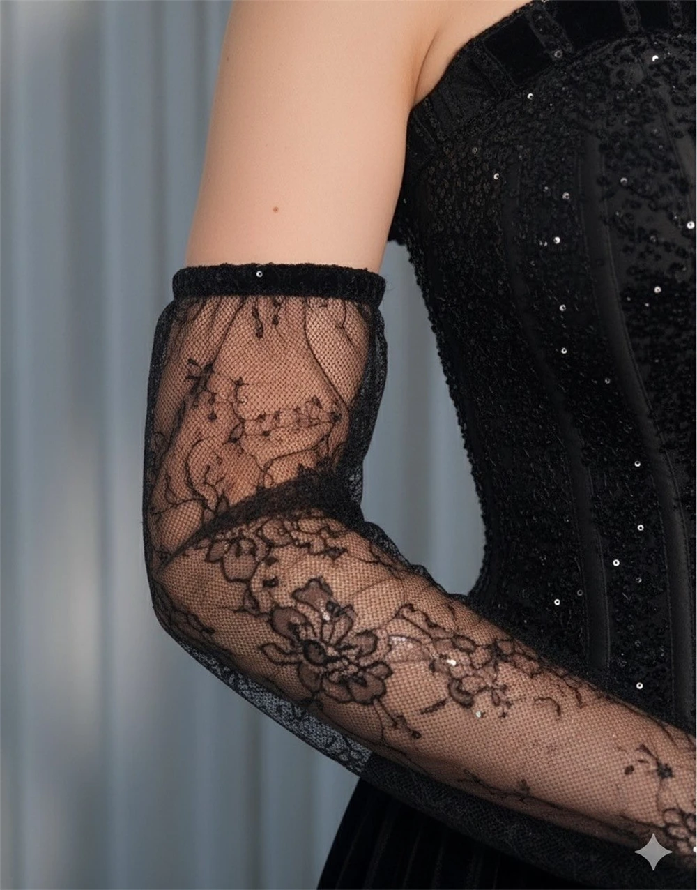 Sansa op maat gemaakte glanzende pailletten A-lijn strapless met handschoenen galajurk mouwloos vestidos de noche vloerlengte formele avond