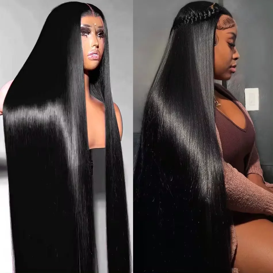 Lace Frontal Brazilian Bone Straight Wig para mulheres negras, perucas de cabelo humano, 26 Polegada, 13x4, 13x6 Lace Front Wig, Pre-arrancado, HD, 200 Densidade