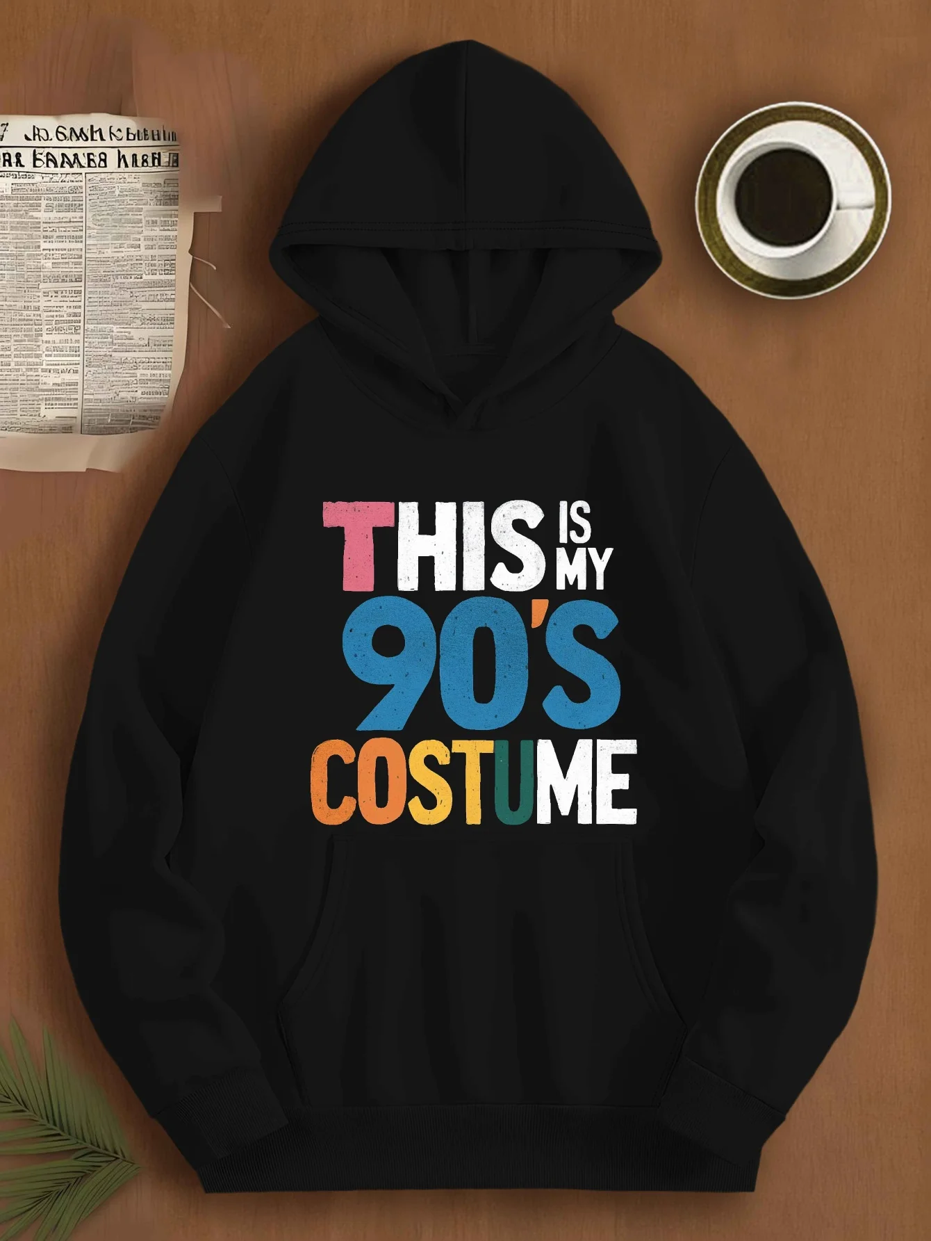 

Retro 90s Graphic Plus Size Men's Hoodie Casual Pullover with Kangaroo Pocket Polyester and Cotton Machine Washable PLUS SIZE