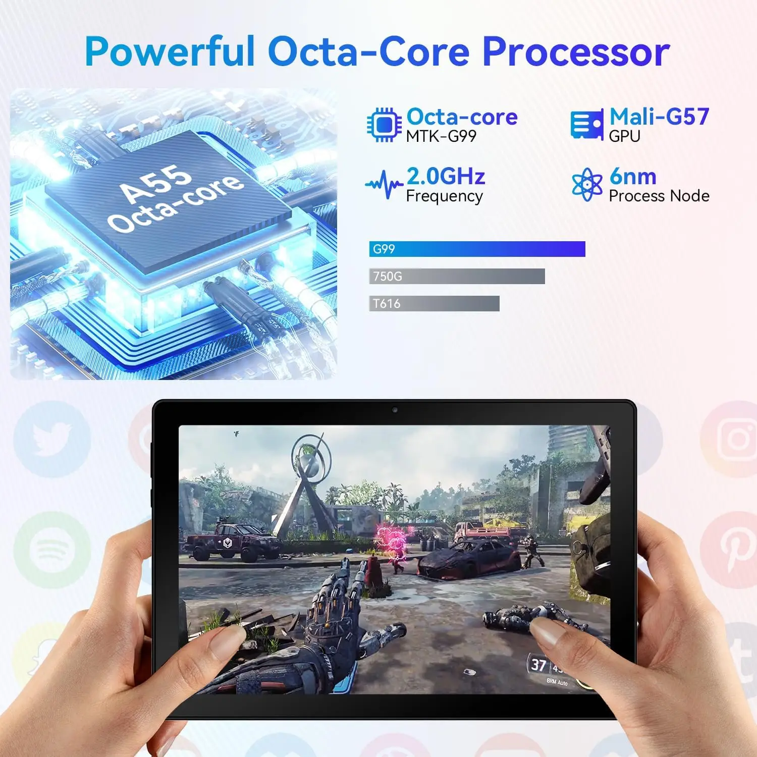 10.1 Inch Android 14 Tablet 12GB RAM 64GB ROM Widevine L1 Compatible IPS HD Screen with Protective Case Stylus Keyboard Mouse