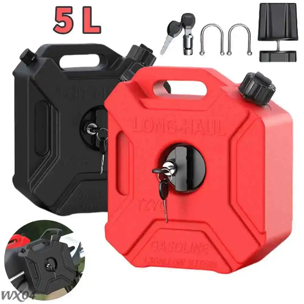 

5L Gas Fuel Tank with Lock Petrol Diesel Storage Gas Tank Petrol Cans Barrels Can Emergency Backup SUV Motorcycle Accessories