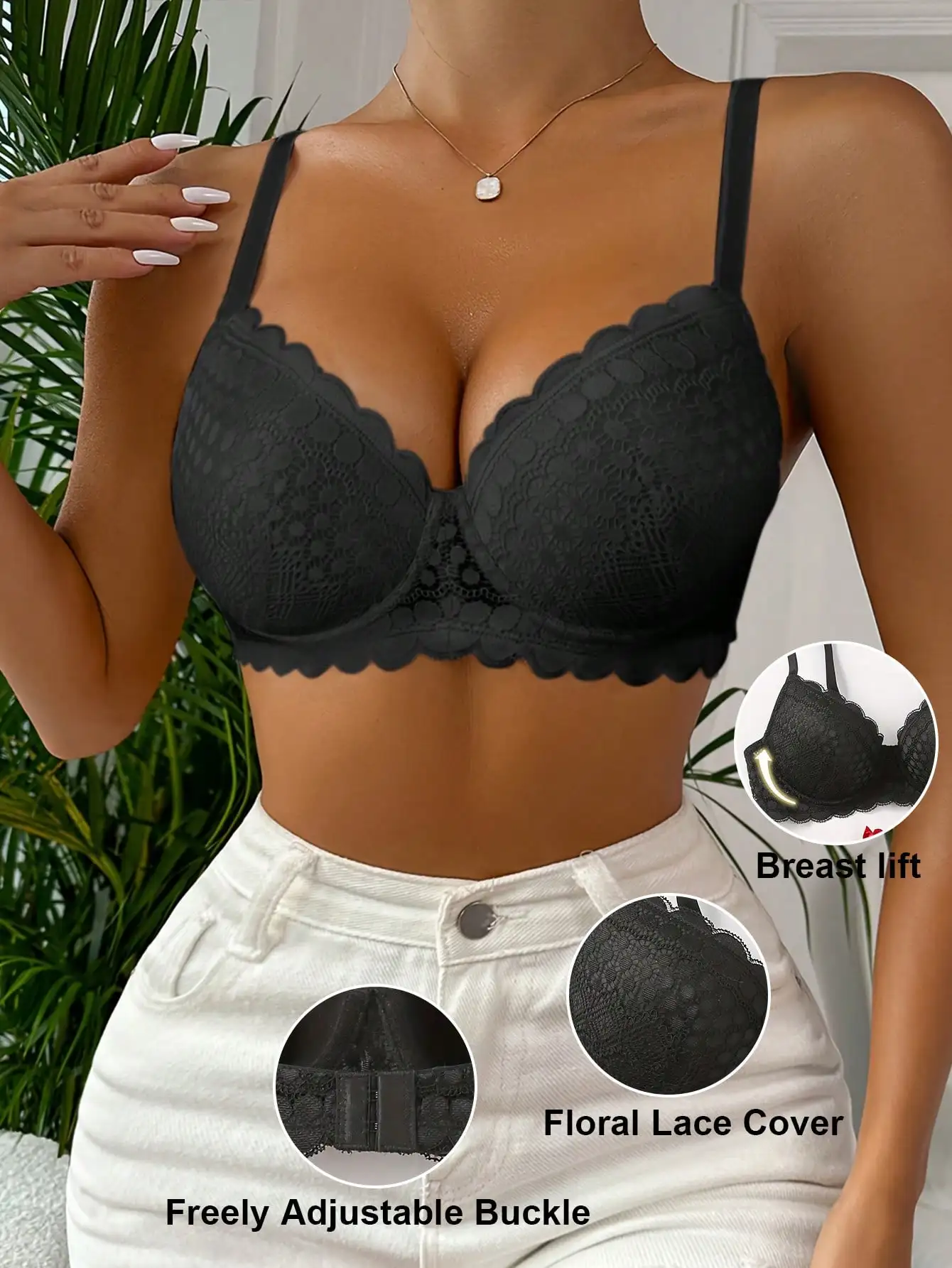 ملابس داخلية نسائية مثيرة من الدانتيل ، مريحة ، مجمعة