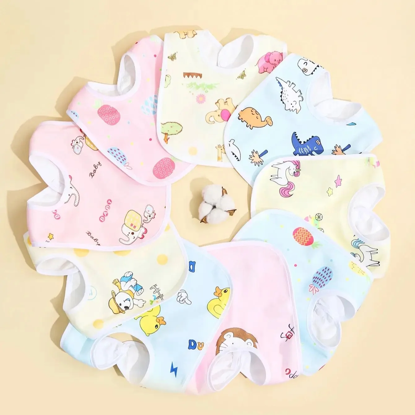 Bavoirs impermĂ©ables en coton pour bĂ©bĂ©, 4/6/8/10 piĂšces, vĂȘtements d'alimentation pour enfants, Protection, Ă©charpe pour nouveau-nĂ©s, garçons et filles