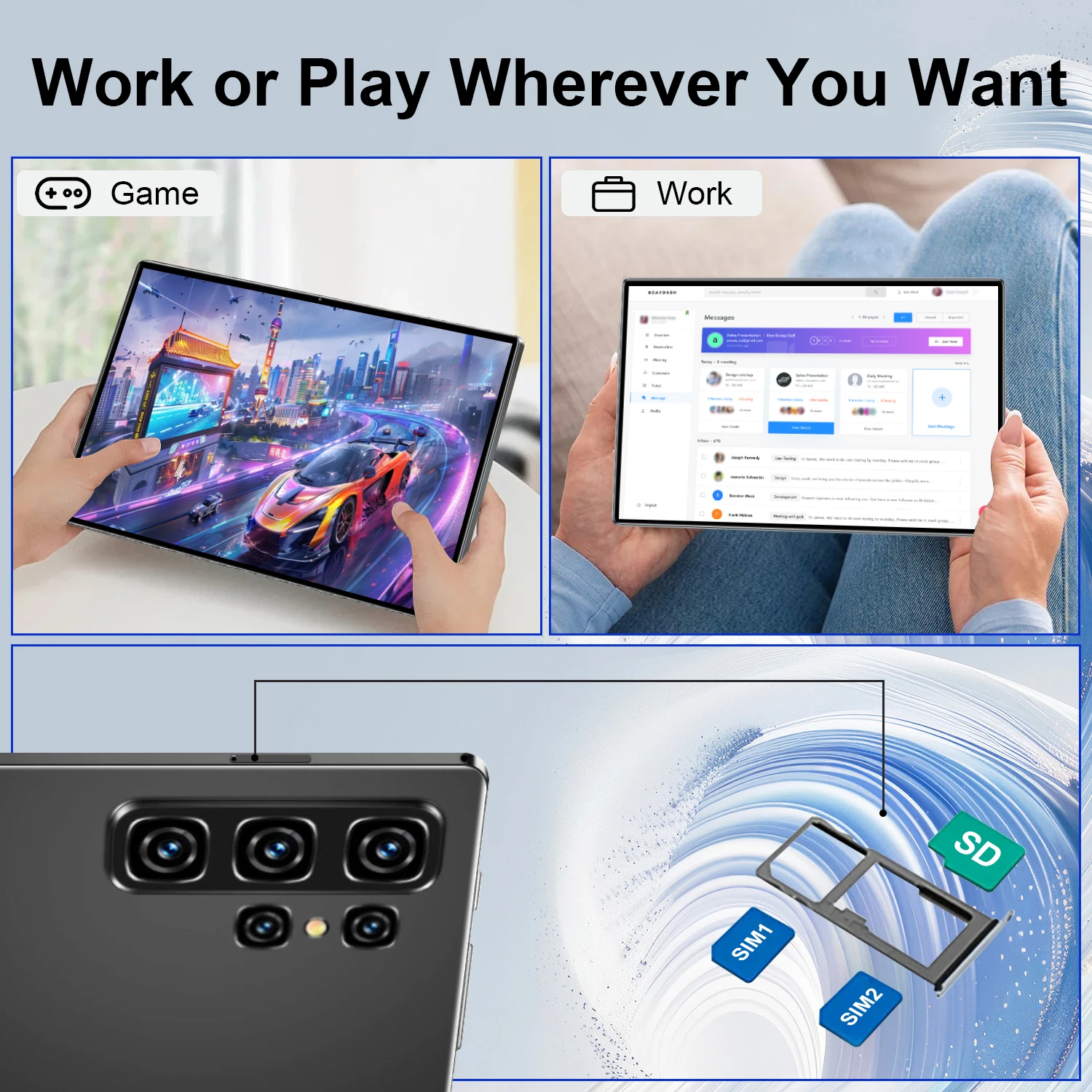 16GB+1TB 16MP+32MP  5G Global Version Pad 20000mAh  10.36 Inch Android 13  WPS+5G WiFi Bluetooth Dual SIM Phone Call Tablet