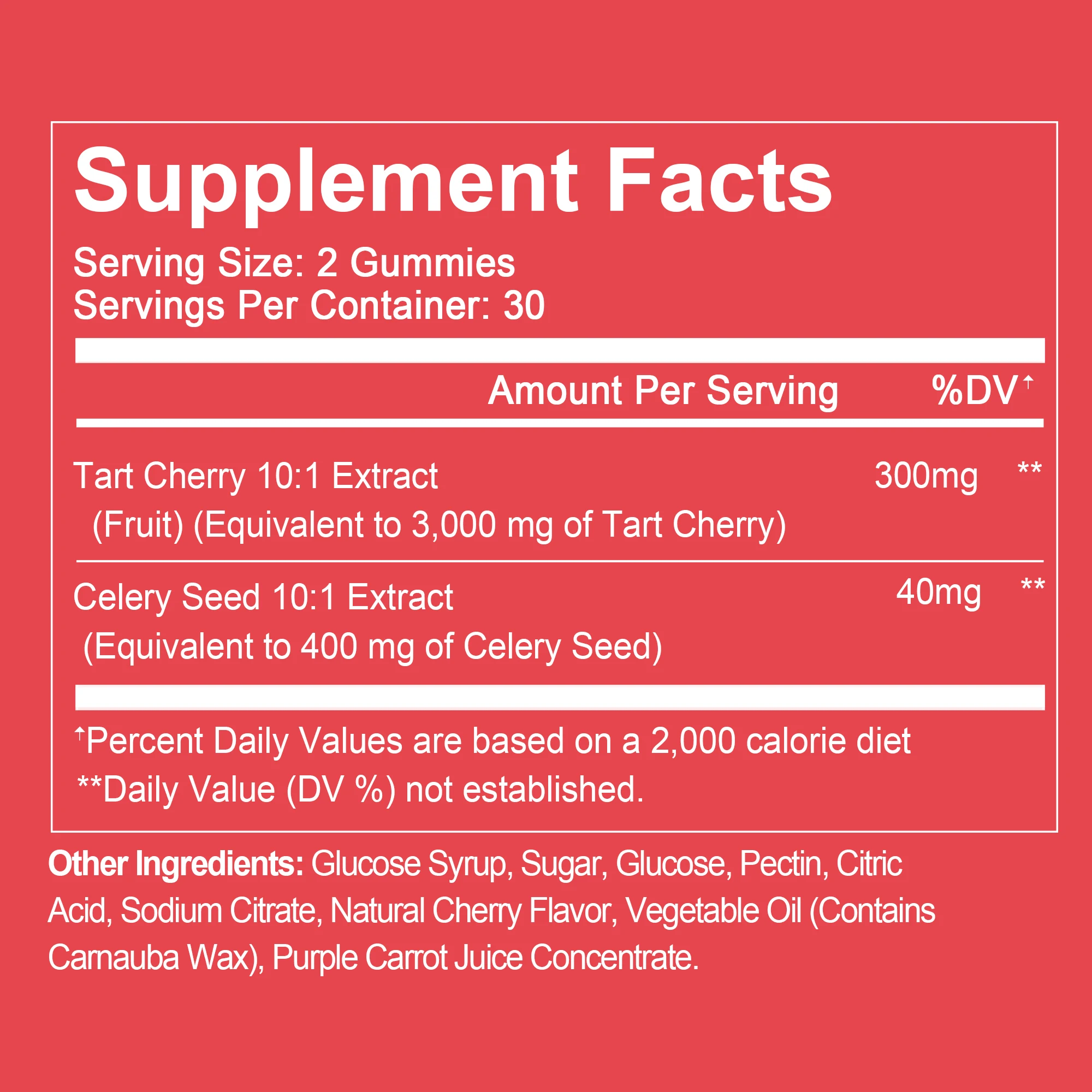 Tart Cherry - Joint Health, Sleep Support and Balanced Inflammation Enhance Physical & Mental Health - 60 Gummies