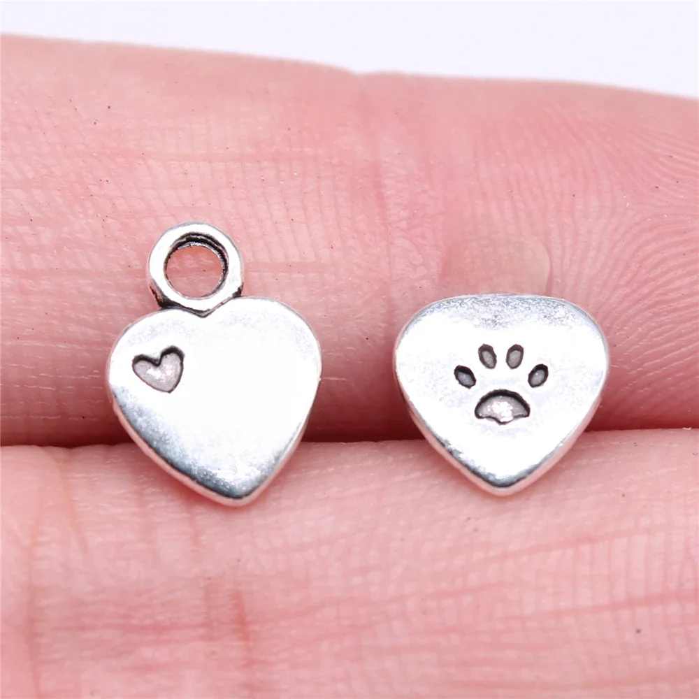 WYSIWYG 20 sztuk/partia uwielbiam mojego kota łapa drukuj Charms do tworzenia biżuterii 8x12mm antyczny brąz platerowane akcesoria — zdjęcie 2