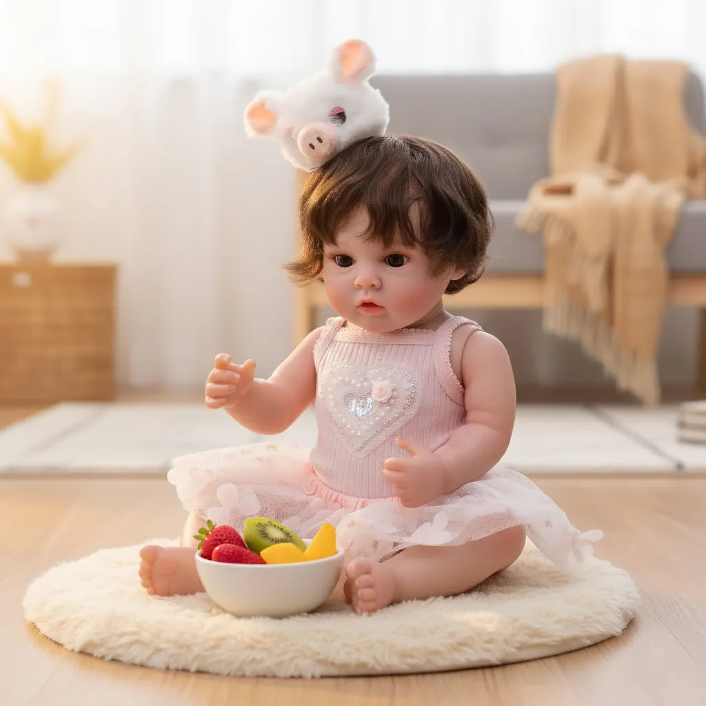 2 szt. Cloveray 22-calowa Oryginalna Realistyczna Lalka Reborn Całe Ciało z Winylu Ręcznie Robiona Wysokiej Jakości Zabawka z Żywej Palety Kolorów Prezent dla Dzieci