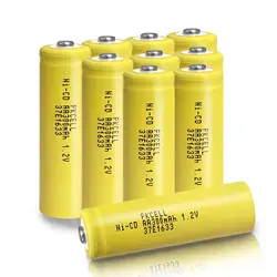 10PC AA battery 1.2V NICD Rechargeable battery 300mah indurstry aa button top batteries for lamp led light