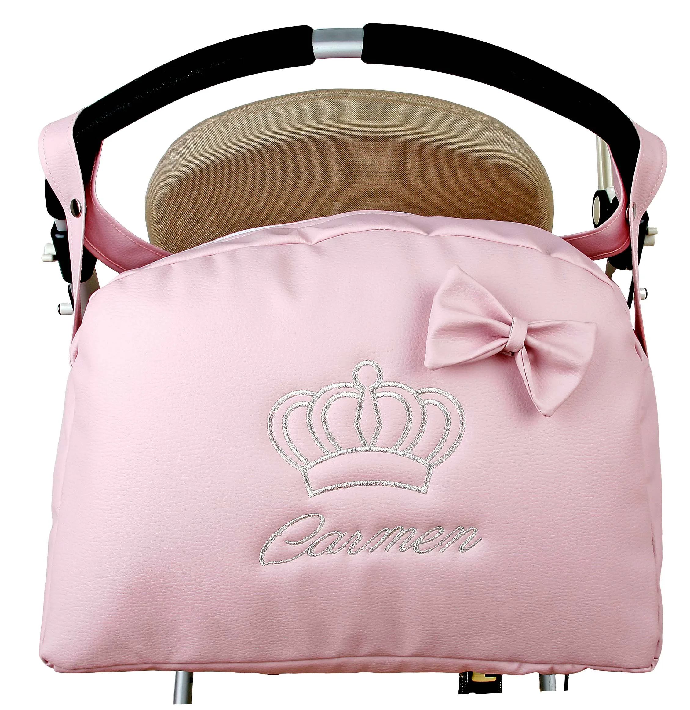 7 Colors Custom Made Crown Embroidery Leatherette Bag