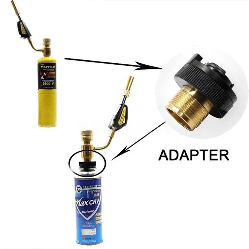 Gas Tank Sdapter CGA600(1"-20UNF) to 220g Butance Cartridge Braze Welding MAPP Propane Gas Torch Heating Solder Burner adaptor