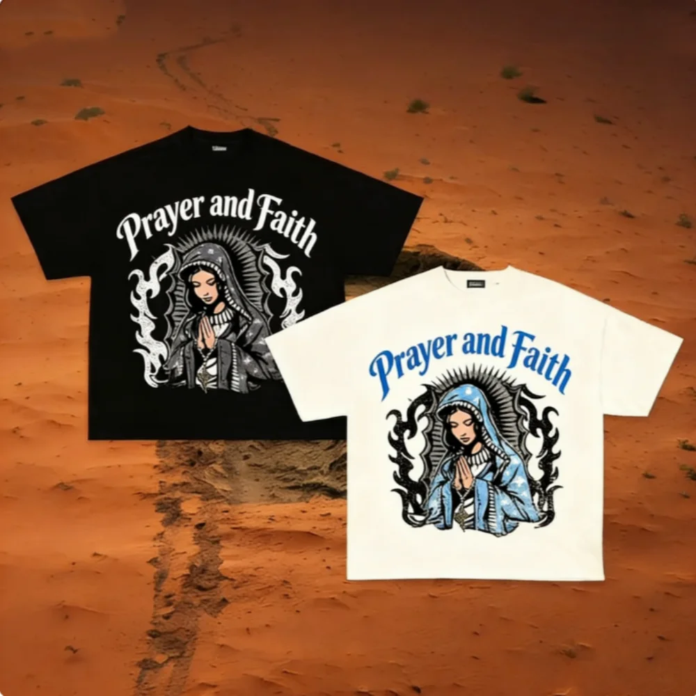 

Prayer Themed T Shirt Unisex Oversized Tee Y2K Religious Streetwear Vintage Style Comfort Daily Wear for Teens Adults 2025 New