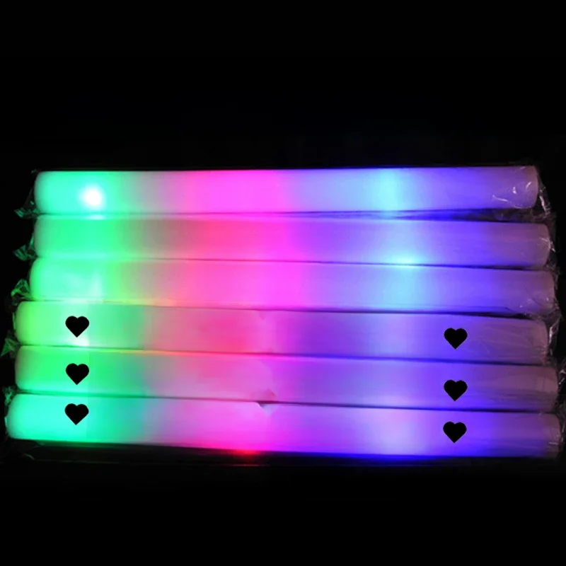 12/15/30/60 Stuks Glow Sticks Bulk Kleurrijke RGB LED Glow Foam Stick Cheer buis Donker Licht voor Kerst Verjaardag Bruiloft Feestartikelen - afbeelding 2