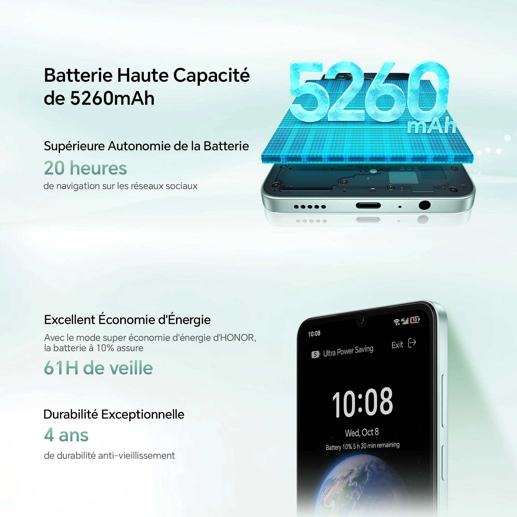 smartphone honor caméra 50mp – vue détaillée