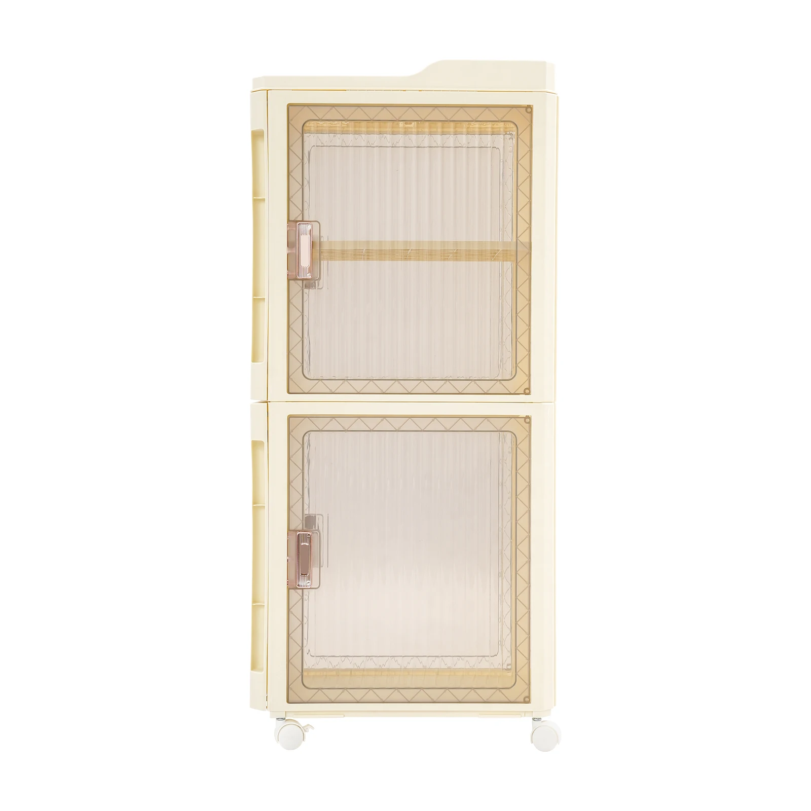 

Narrow Slim Storage Sabinet, 4-Tier Slim Storage Cabinet, Storage Cabinet with Lockable Wheels Easy Assembly, Clear