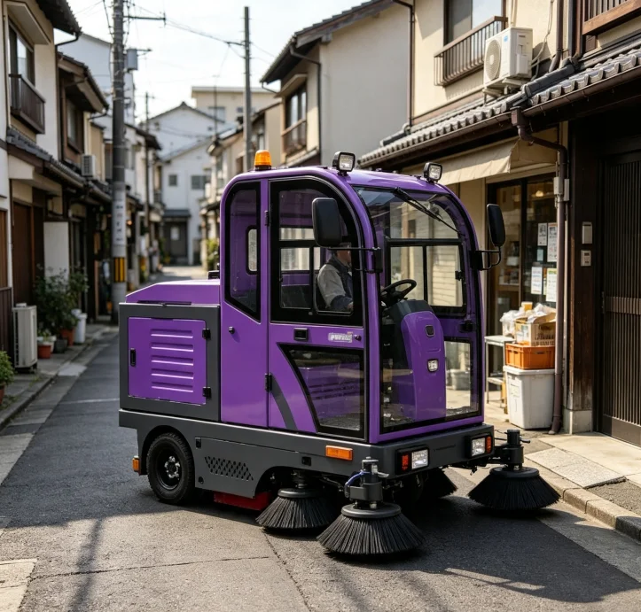 Warehouse Ride-On Sweeper Machine 48V Industrial Cleaning Equipment for Logistics Center Factory