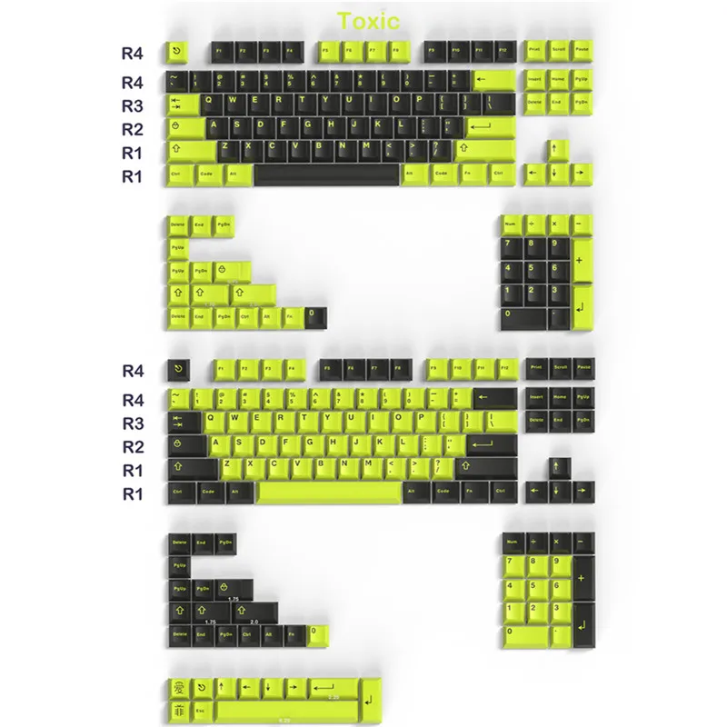 Doubleshot Abs GMK Toxic Cherry Profile Keycap 264 Keys For Mechanical Keyboard