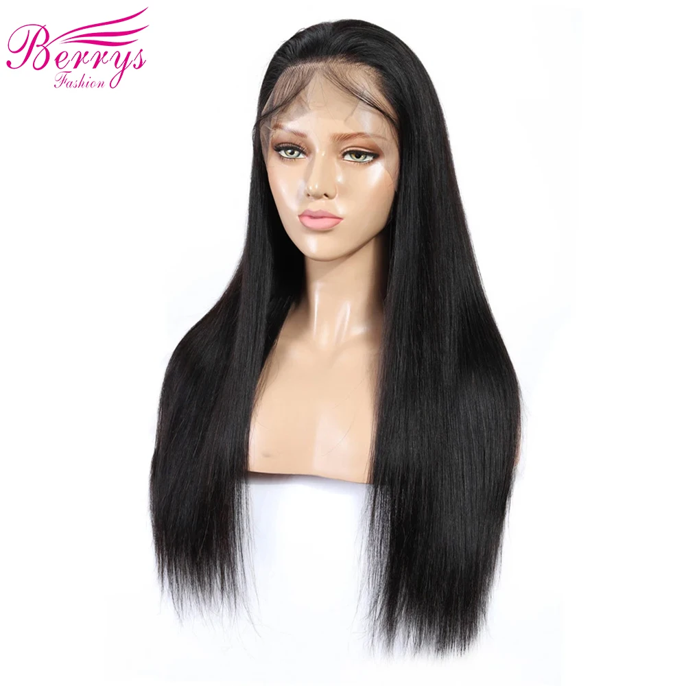 Berrys Hair 32 Inch Straight HD Lace Frontal Wig 13x6 250 Density Human Hair with Bone Closure For Black Women