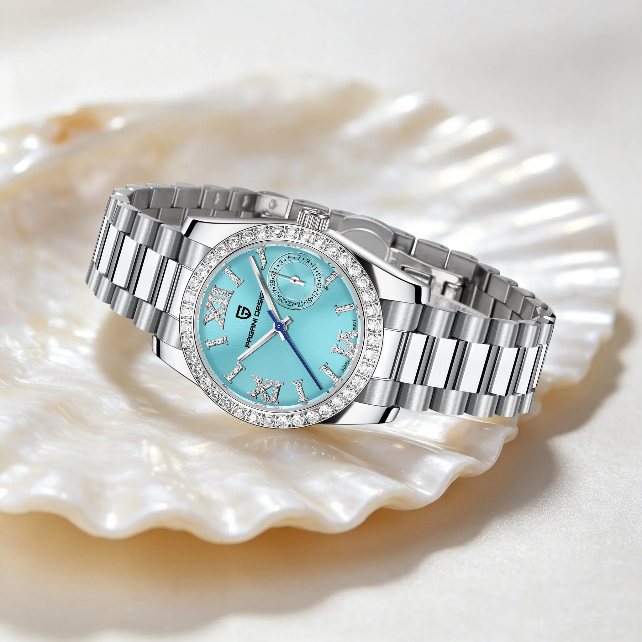 PAGANI DESIGN Urban Refined Women Quartz Watch Diamond Bezel Sapphire Glass Waterproof Watch Elegant Female Clock Gift For Women