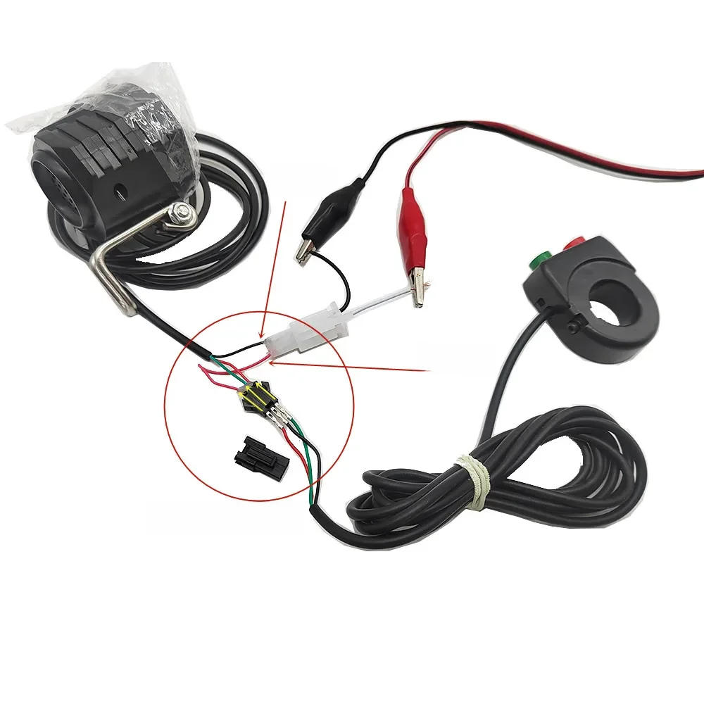 AliExpress 12W 36V 48V Electric Bicycle Light with Horn Waterproof High Quality Headlight Horn Set Front