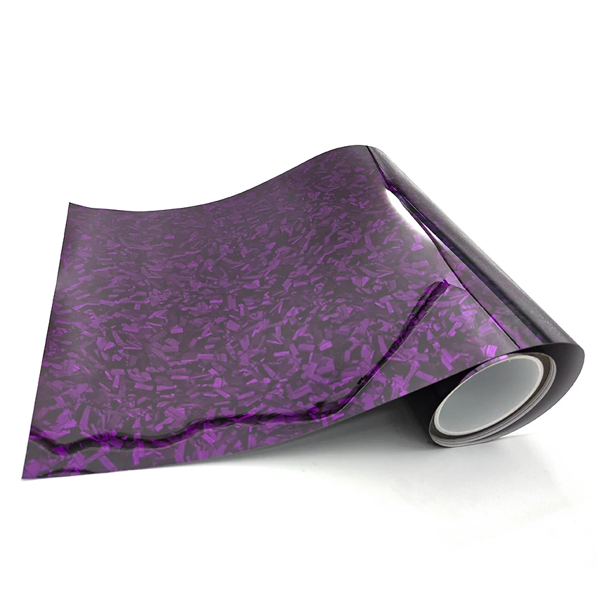 PET Glossy Purple Forged Carbon Fiber Vinyl Wrap Film Waterproof Car Body & Motorcycle Sticker, DIY Helmet Wrap Bubble Free view 4