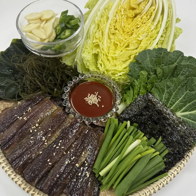 大 꽁치로 건조한 포항 구룡포 과메기 야채세트