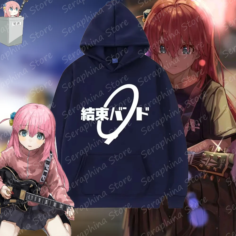 

Japan Anime Cos BOCCHI THE ROCK Hoodie Kessoku Band Logo Anime Cartoon Autumn Long-Sleeved Japanese Animation Y2K Style Tees