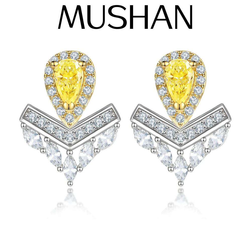 

Серьги MuShan Designer Jewelry из стерлингового серебра 925 пробы с цирконами 7А, висячие, для офиса, для женщин, с покрытием из розового золота 18 карат, изысканные ювелирные изделия