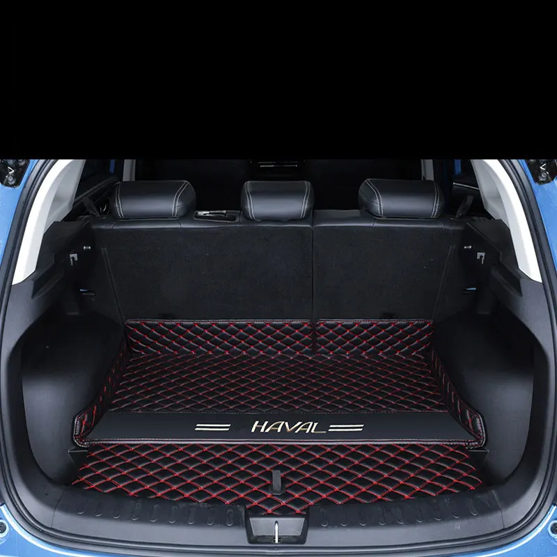 Car Trunk Mat For Haval Jolion 2024 Accessories Main Pad Full Coverage PU Leather Waterproof Cargo Liner Anti-dirt Rugs for Cars