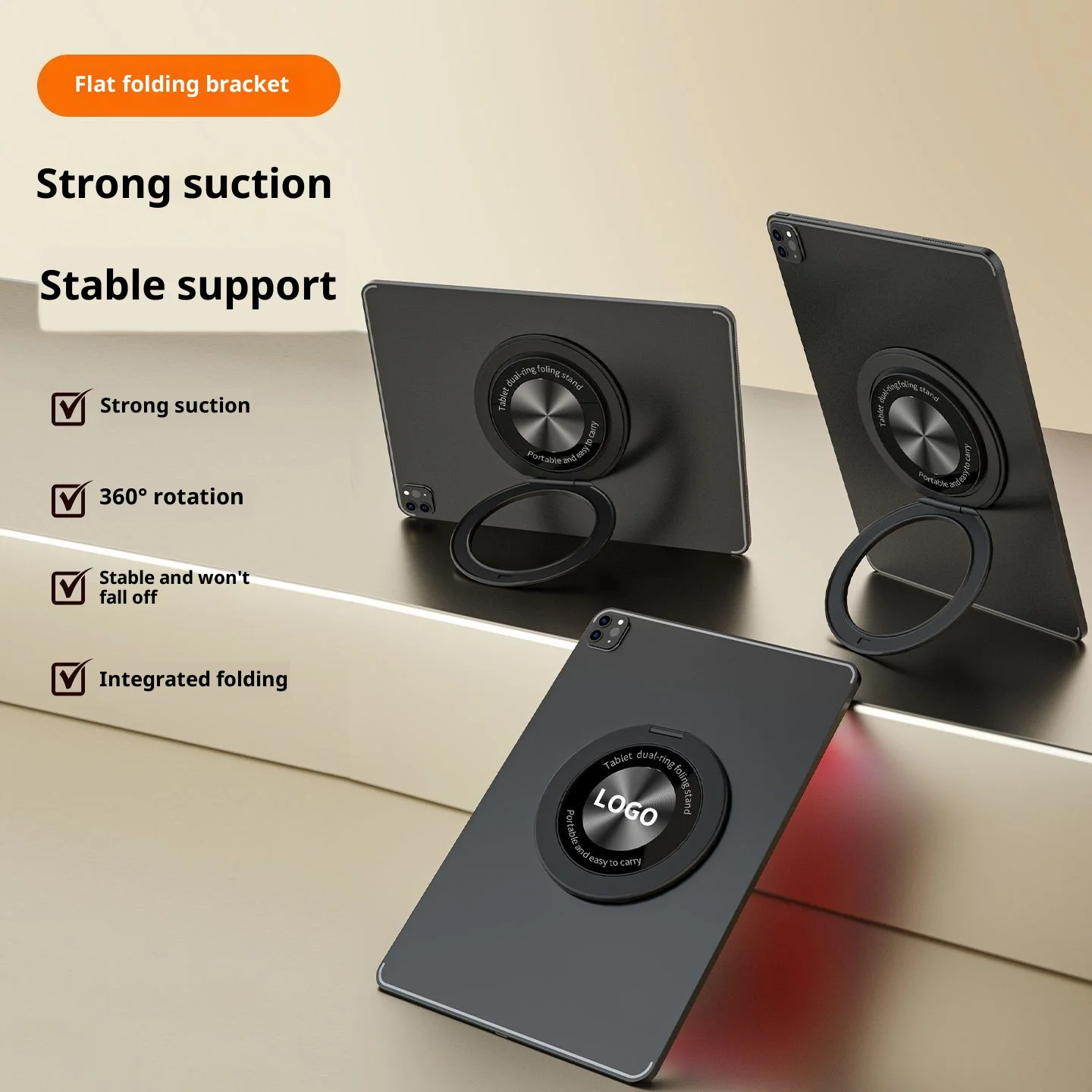 New 360 Degree Rotating Ring Tablet Holder with Extended Folding and Portable Mobile Phone Tablet Holder