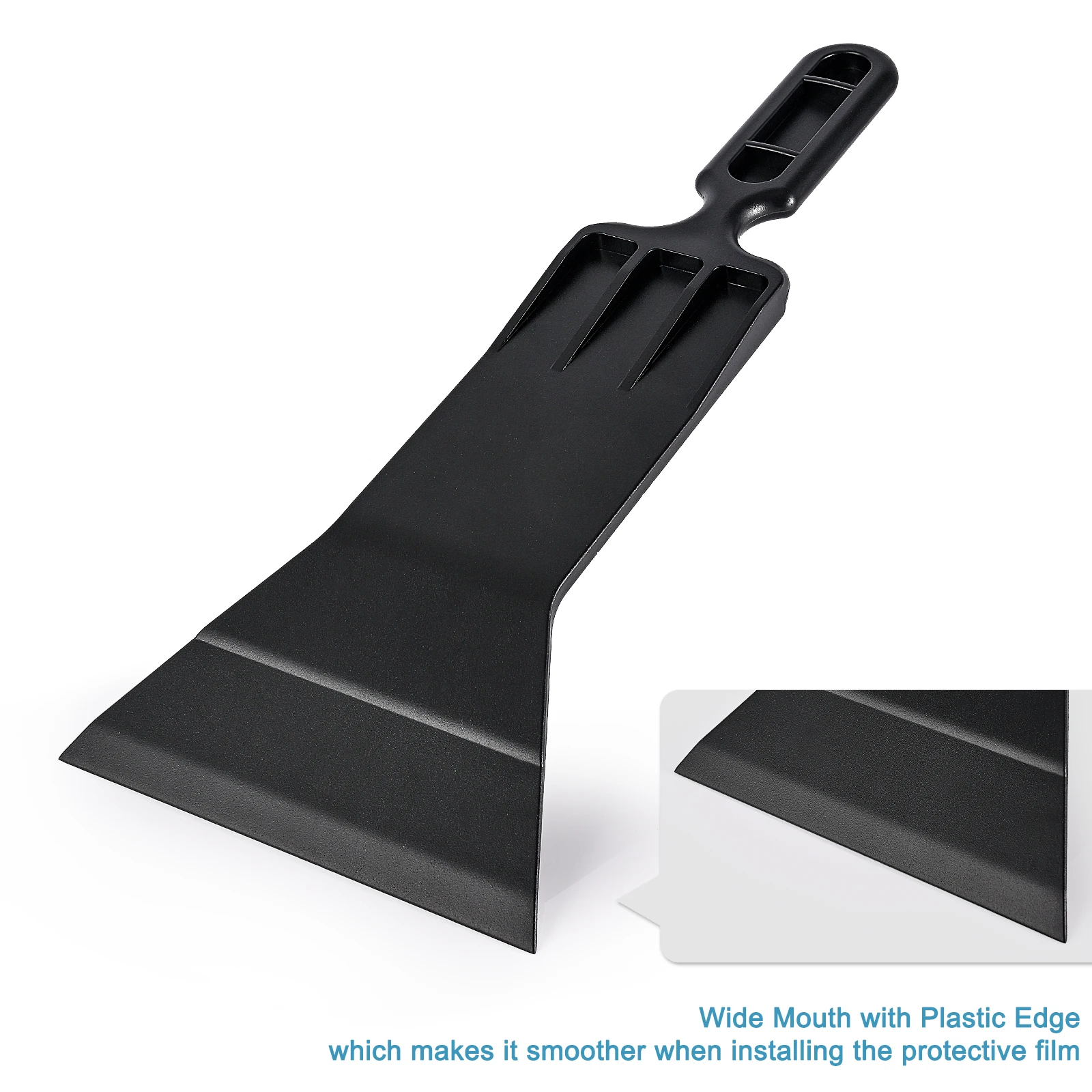 FOSHIO Handle Black Bulldozer Squeegee Car Windshield Glass Cleaning Tool Window Tint Film Carbon Vinyl Wrapping Plastic Scraper