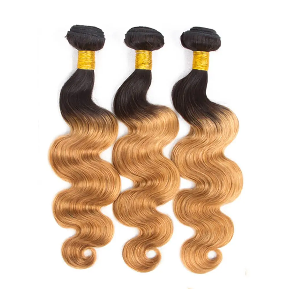 Ombre Honey Blonde Bundles 1B27 Body Wave Human Hair Bundle Real Unprocessed Virgin Hair Extensions For Women Brazilian Hair