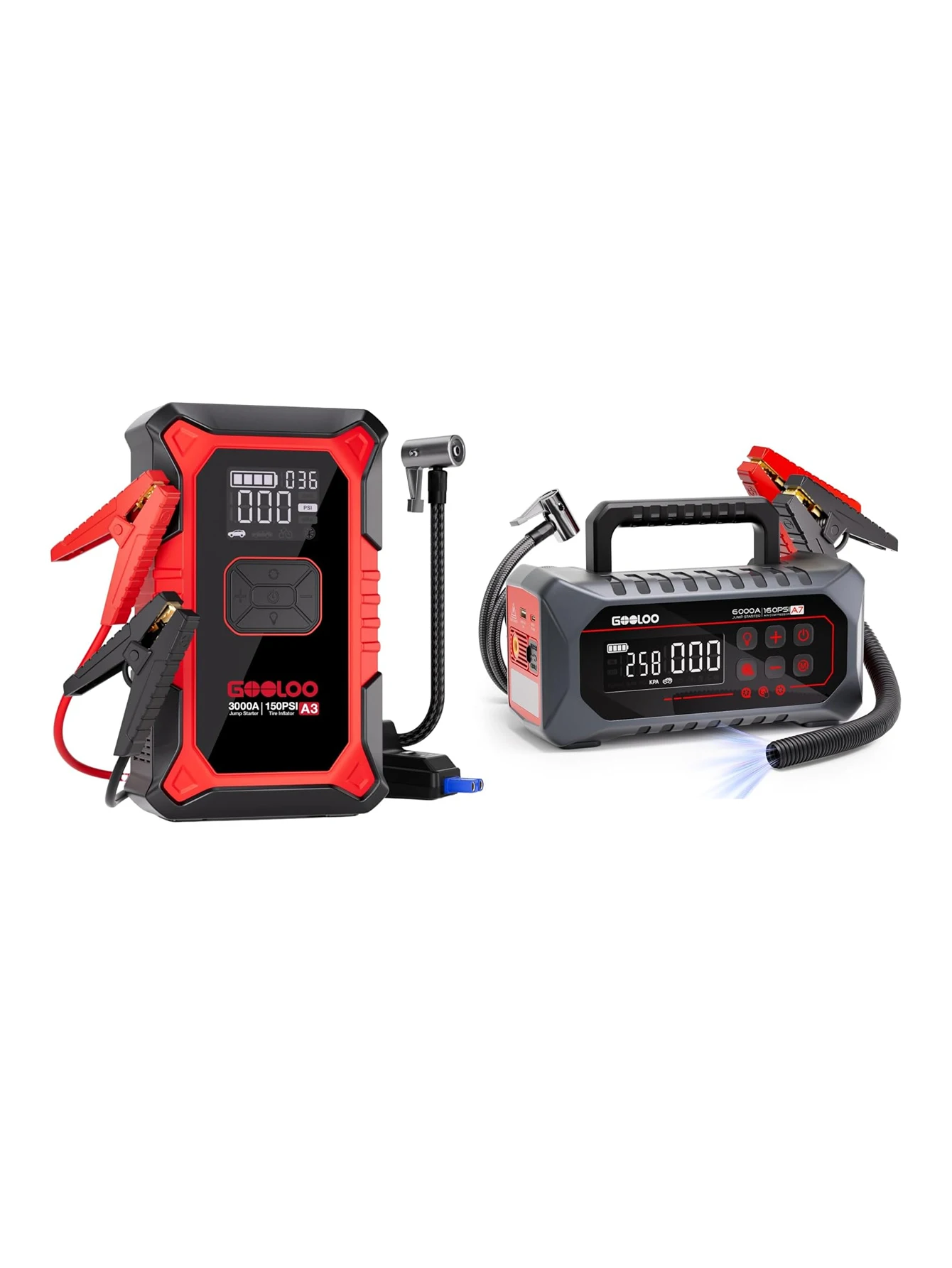 GOOLOO A3 Jump Starter with Air Compressor & GOOLOO A7 Jump Starter with Air Compressor