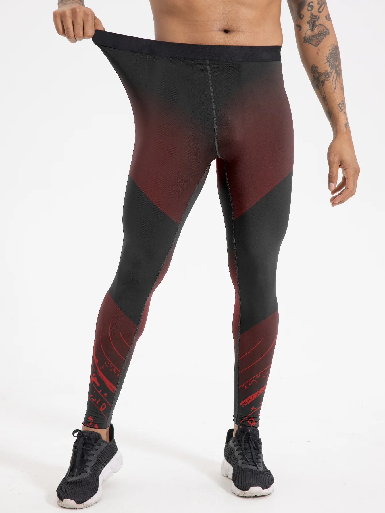

Men's compression leggings high stretch quick drying printed breathable polyester tight design daily leisure fitness yoga
