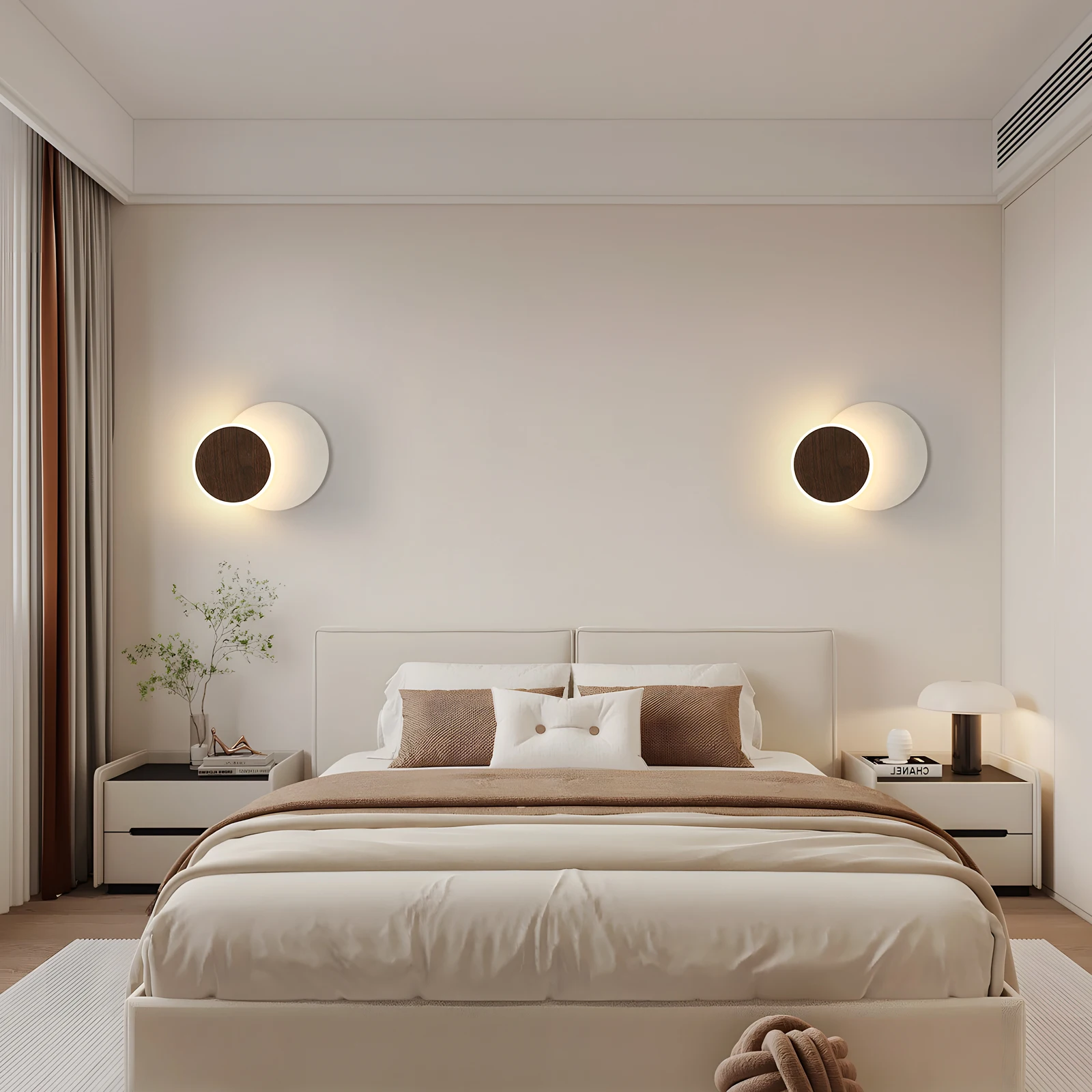 Dreifach drehbare Wandleuchte, moderne LED-Wandbeleuchtung, 360 Grad drehbare runde Wandlampe, kompatibel mit Inneneinrichtung – Detail 10
