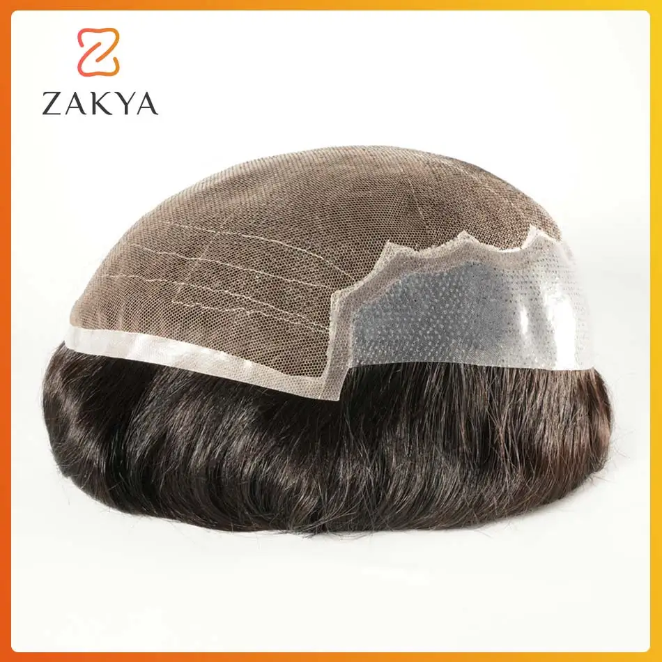 Prosthetic Hair Male Q6 Clearance French Lace PU Men Capillary Prosthesis Wig Man Toupee Natural Replacement Hair Patch for Men