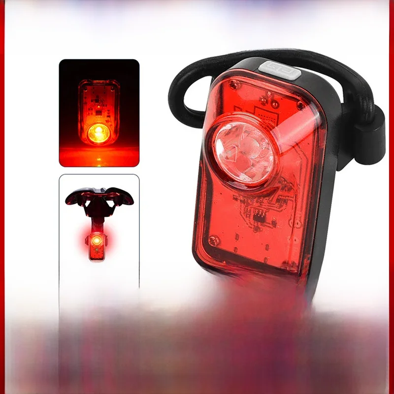 AliExpress UK Shunmaii Bike Tail Light Type-C USB Rechargeable Portable Bicycle Night Ridding Safety Warning Red Rear Lamp