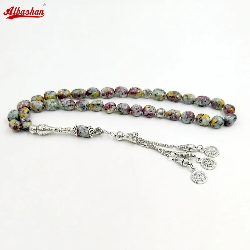 2022 New Tasbih Natural Colored Sesame Stone Muslim Rosary 33 Misbaha Arabic Fashion Bracelet  Masbaha Islamic Jewelry