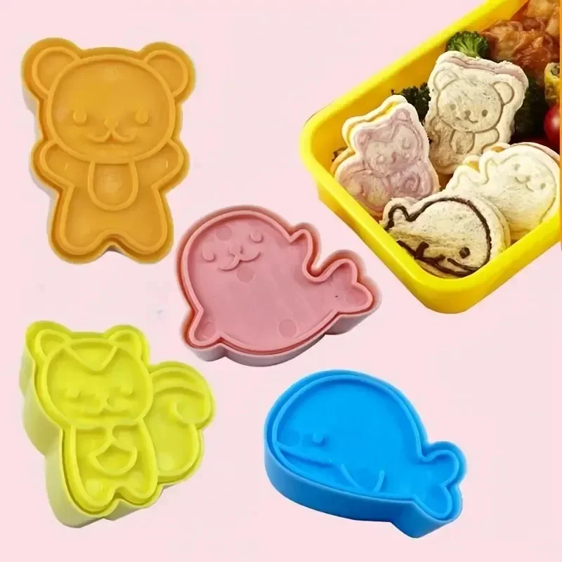 Moules à sandwichs, à biscuits, outils de cuisson, fournitures scolaires, accessoires de boîte à déjeuner, 4 pièces