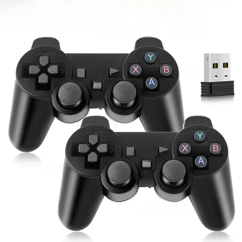 1 pc/2 pçs 2.4ghz gamepad sem fio para controlador de jogo joystick usb para pc android tv controle