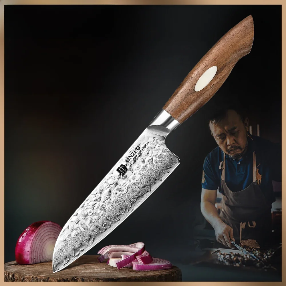 XINZUO 5,5 cala japoński AUS10 stal damasceńska Santoku nóż ostre ostrze nóż do krojenia mięsa sztućce restauracyjne narzędzia kuchenne — zdjęcie 2