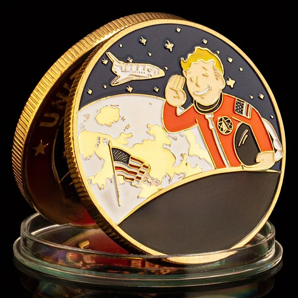 1 pièces pièce commémorative plaquée or force spatiale des états-unis pièce de défi