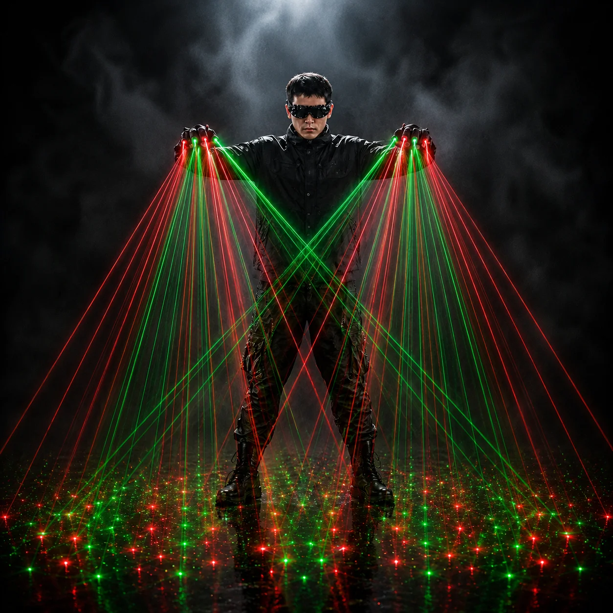 Red and Green Laser Gloves, Singer, DJ Night Dance Props, Christmas Party Light Show, Dancer Performance, High Quality, 2 in 1