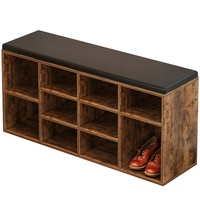 SHOE CABINET WITH SEAT BENCH TO PROTECT BROWN RUSTIC LOFT
