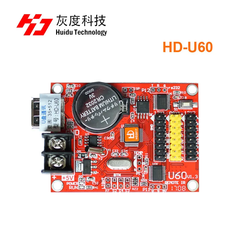 Huidu LED Display Control Card HD U6A U62 U63 U64 U6B U60 USB Port Single Dual Color LED Signs Controller